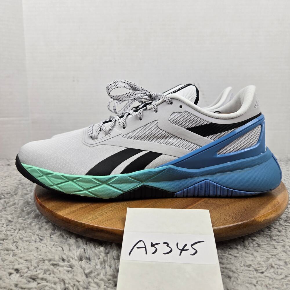 Reebok Men 13 Nanoflex TR Grey Essential Blue Crossfit Performance Training Shoe